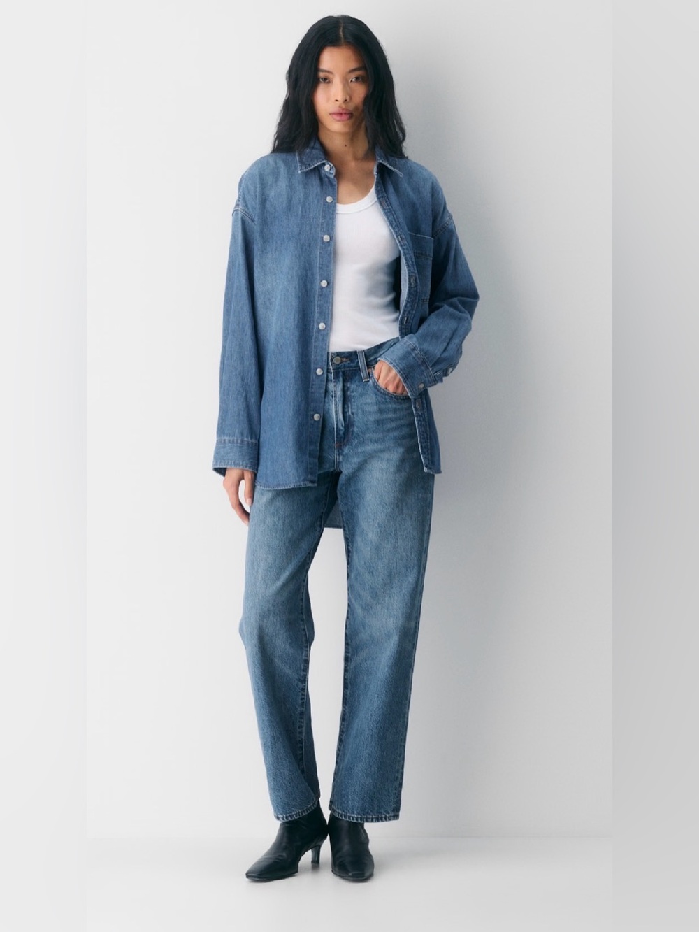 NWT Denim Forum The '80s Comfy Denim Shirt